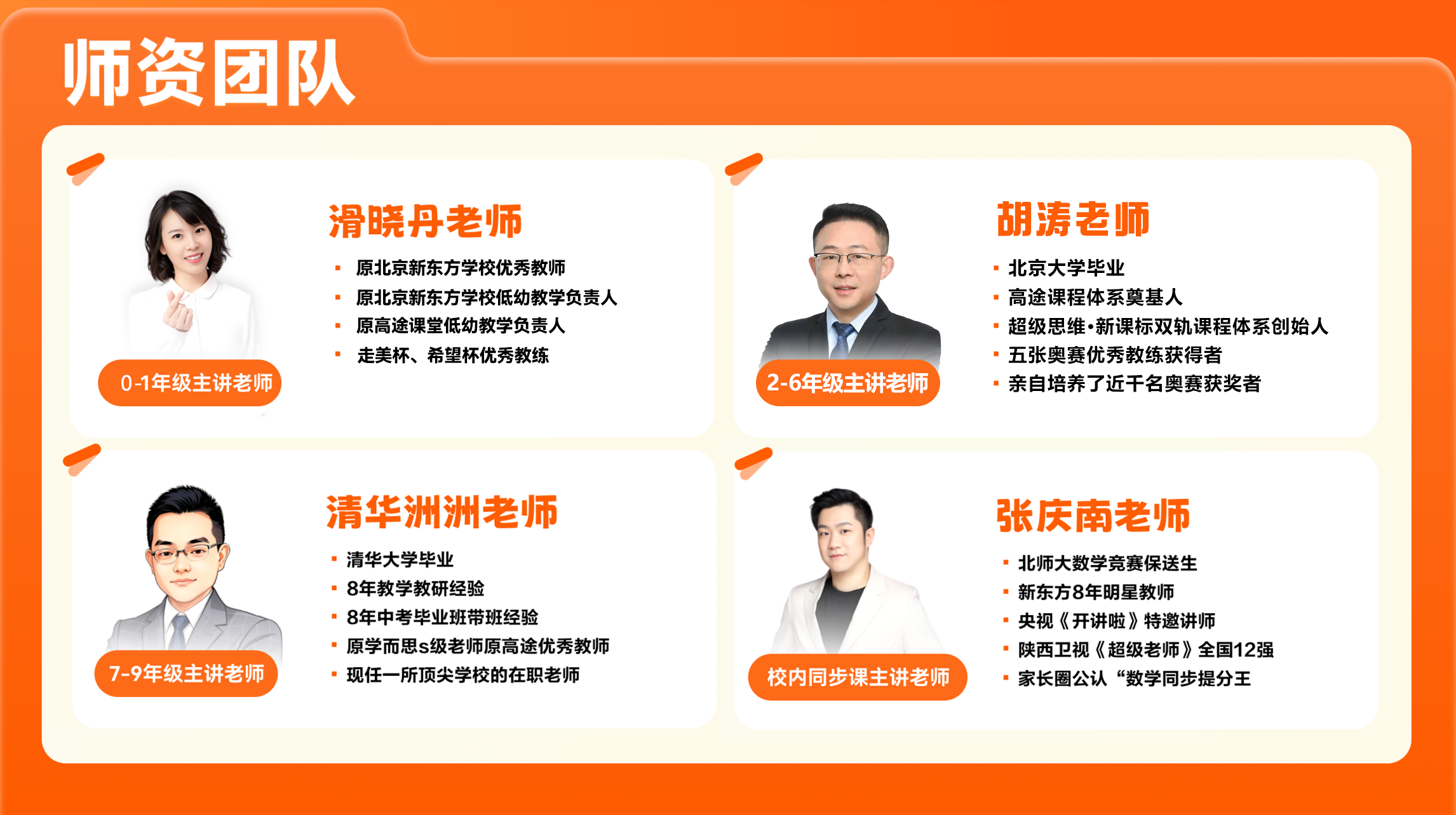 胡涛老师课程师资团队
